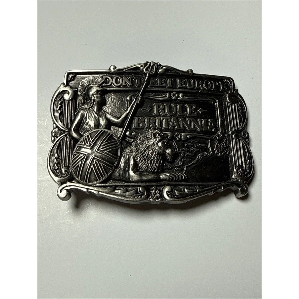 DON'T LET EUROPE RULE BRITANNIA METAL BELT BUCKLE TANSIDE LTD DRAGON COLLECTION
